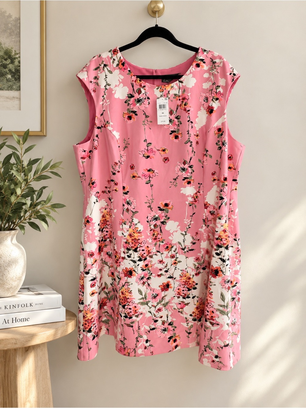 Connected Apparel Dusty Rose Floral Scuba Sheath Dress NWT 24W